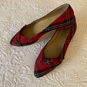 Talbots Red Plaid Flats - size 9M